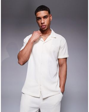Sixth June S - chemise d'ensemble à détail gaufré - crème - Gris