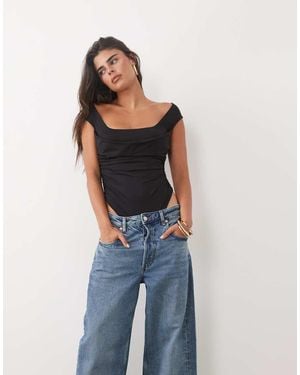 ASOS Body Drapeado De Poliamida En - Azul