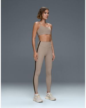 Oysho Comfortlux High-Rise Ankle-Length Leggings With Contrast Detail - Blue