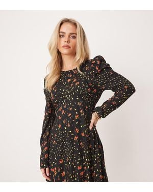 Miss Selfridge Ribbon Detail Tea Dress - Black