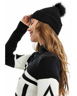 Threadbare Ski Faux Fur Bobble Hat - Black