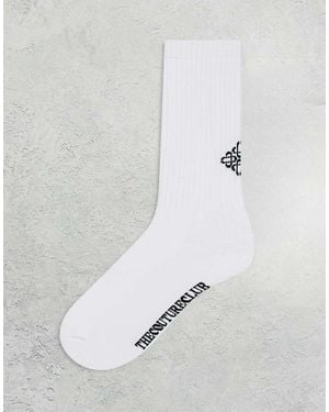 The Couture Club Emblem Socks - White