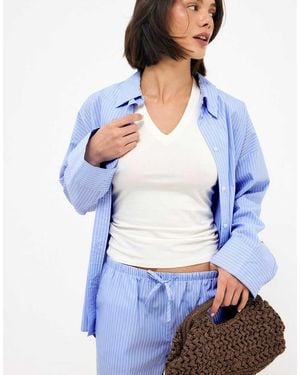 NA-KD Elastic Waist Cotton Shorts - Blue