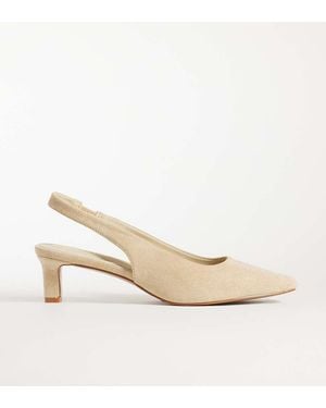 Glamorous Glamorous Slingback Schoenen Met Brede Pasvorm En Kittenhak - Naturel