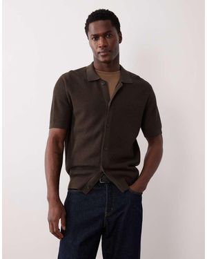 Mango 100% Cotton Waffle Knit Button Down Cardigan - Brown