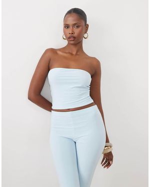 Missy Empire Double Sculpted Slinky Bandeau Top Co-Ord - White