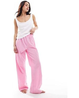 New Look Boxer Wide Leg Trouser And Vest Pyjama Set - Pink