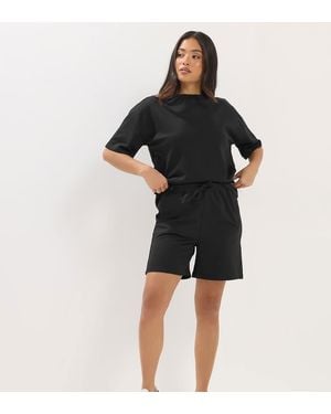 PixieGirl Petite Jersey T-Shirt & Shorts Set - Black