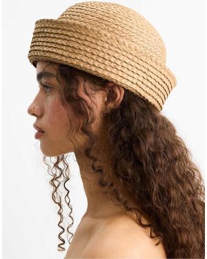 Stradivarius Braided Raffia Hat - Brown