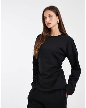 Vero Moda Cinched Waist Sweatshirt Co-ord - Black