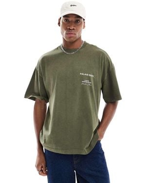 River Island Studio Logo Oversized T-shirt - Green