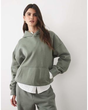 Abercrombie & Fitch Cropped Boxy Hoodie - Grey