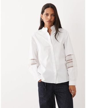 Mango Chemise he à manches brodées - Blanc