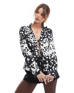 ONLY Tie Front Blouse - Black