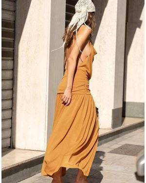 NA-KD Halterneck Slit Maxi Dress - Brown