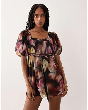 Miss Selfridge Tuta Corta Milkmaid - Rosso