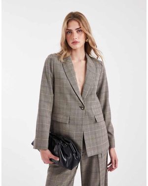 New Look Blazer A Quadri - Grigio