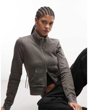 Weekday Smalle Aansluitende Hoodie Met Ritssluiting - Grijs