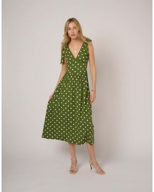 green emerald velvet dress Green Polka Dot Pleated Maxi Dress  v o g l i o