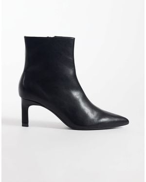 SEQWL Benz Faux Suede Kitten Heel Ankle Boots - Black