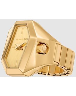 Michael Kors – suri – damen-uhrenring aus farbenem edelstahl mit zwei zeigern, mk7613 - Mettallic