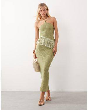 Motel Aloria Knit Maxi Skirt - Green