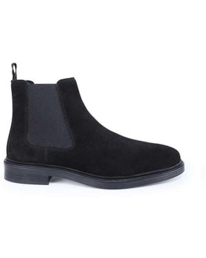 OFF THE HOOK Torrance Suede Leather Slip-On Chelsea Boots - Black