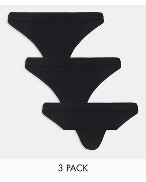 Weekday Pack De 3 Tangas Negros Sin Costuras Cat De