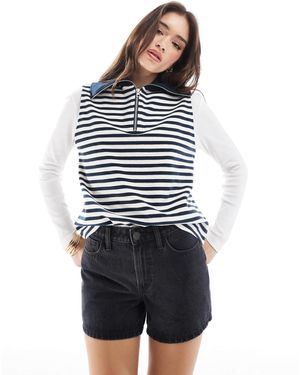 Hollister High Waist Relaxed Denim Short - Blue