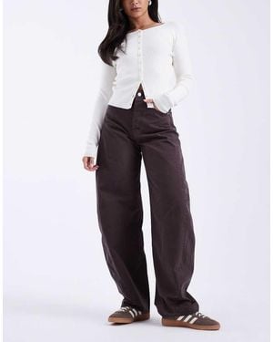 Tommy Hilfiger Vaqueros Marrón Chocolate De Talle Medio Y Corte Barrel Ella De - Blanco