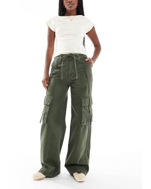 ASOS Jeans Cargo A Cilindro Kaki - Verde