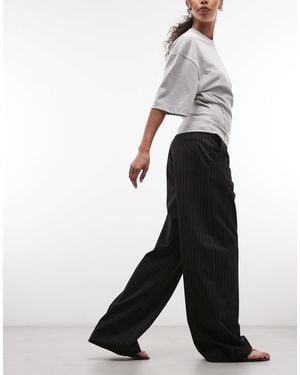 Weekday Wide Leg Tailored Pants - Gray