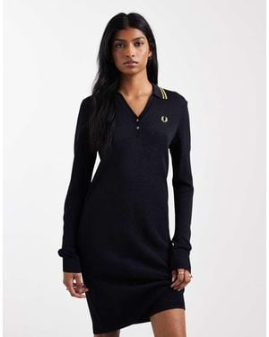 Fred Perry Textured Polo Dress - Blue