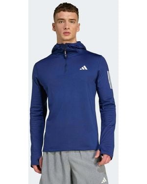 adidas Originals Own The Run Winterized Hooded Half-Zip - Blue