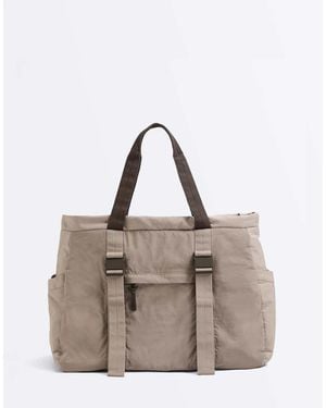 Oysho Adjustable Strap Tote Bag - Natural