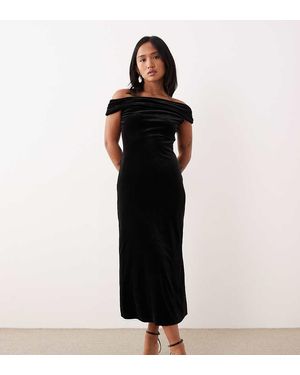 Nobody's Child Petite Pippa Bardot Velvet Maxi Dress - Black