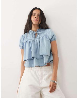Miss Selfridge Top Baby Doll - Blu