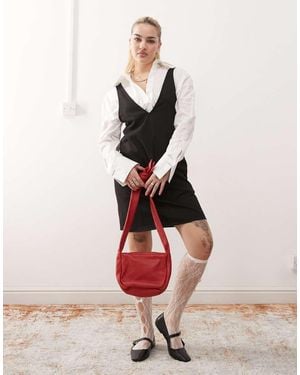 Monki Pinafore Mini Dress - Black