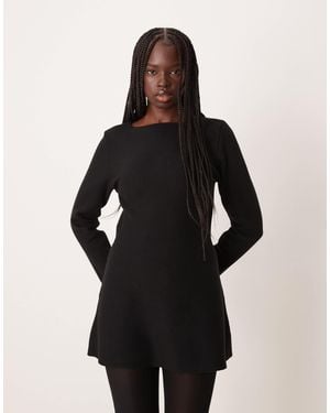 Vila A Line Knitted Mini Dress - Black
