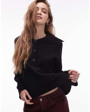 ARKET Cardigan Con Abbottonatura Corta, Colletto Ampio E Tasche Applicate - Nero