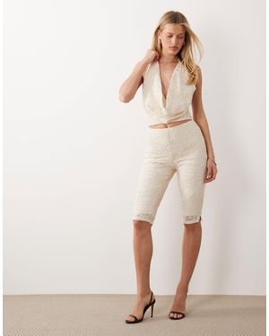 ASOS Textured Capri Pants - Natural