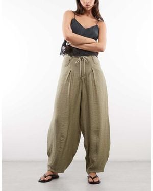 ASOS Pantaloni A Palloncino Verdi Testurizzati Con Coulisse - Verde
