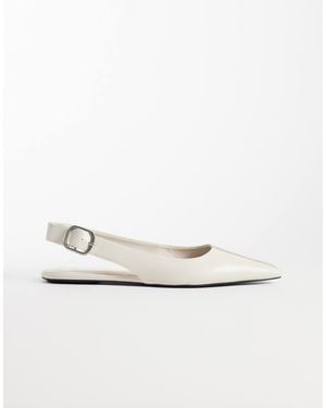 Mango Flat Slingback Shoe - White