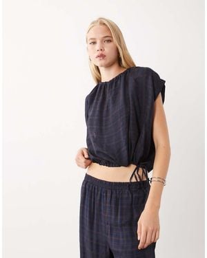 Mango Dara Top Senza Maniche Con Collo Alto - Blu