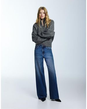 Pull&Bear Wide-Leg Jeans - Blue