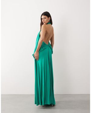 ARRANGE Tiered Halter Maxi Dress - Green