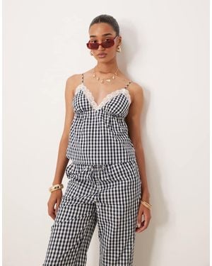 Nia Kendra Gingham Cami Top - White