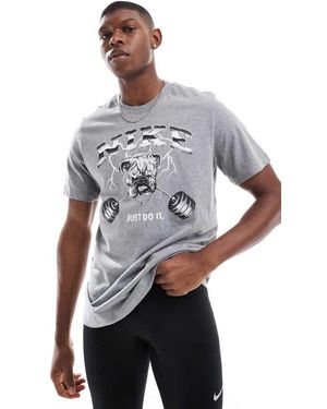 Nike Bulldog Print T-shirt - Grey