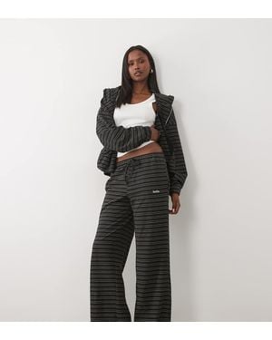Kaiia Jersey Fleece Wide Leg Drawstring Trousers - Multicolour