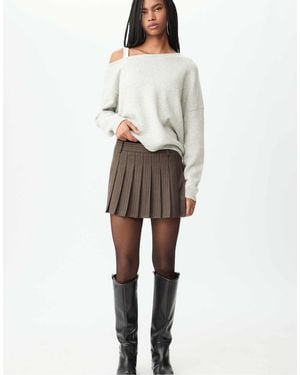 Stradivarius – gestreifter minirock - Grau